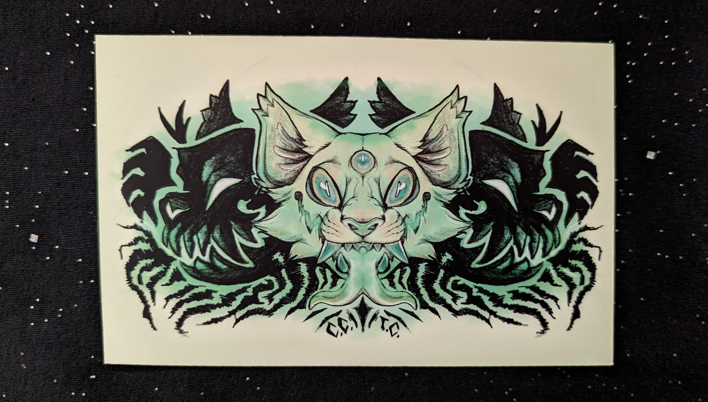 Giant Creep Cat Ghost Sticker