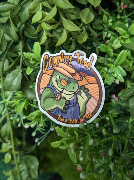 "Country Toad, Take Me Home" sticker/pin