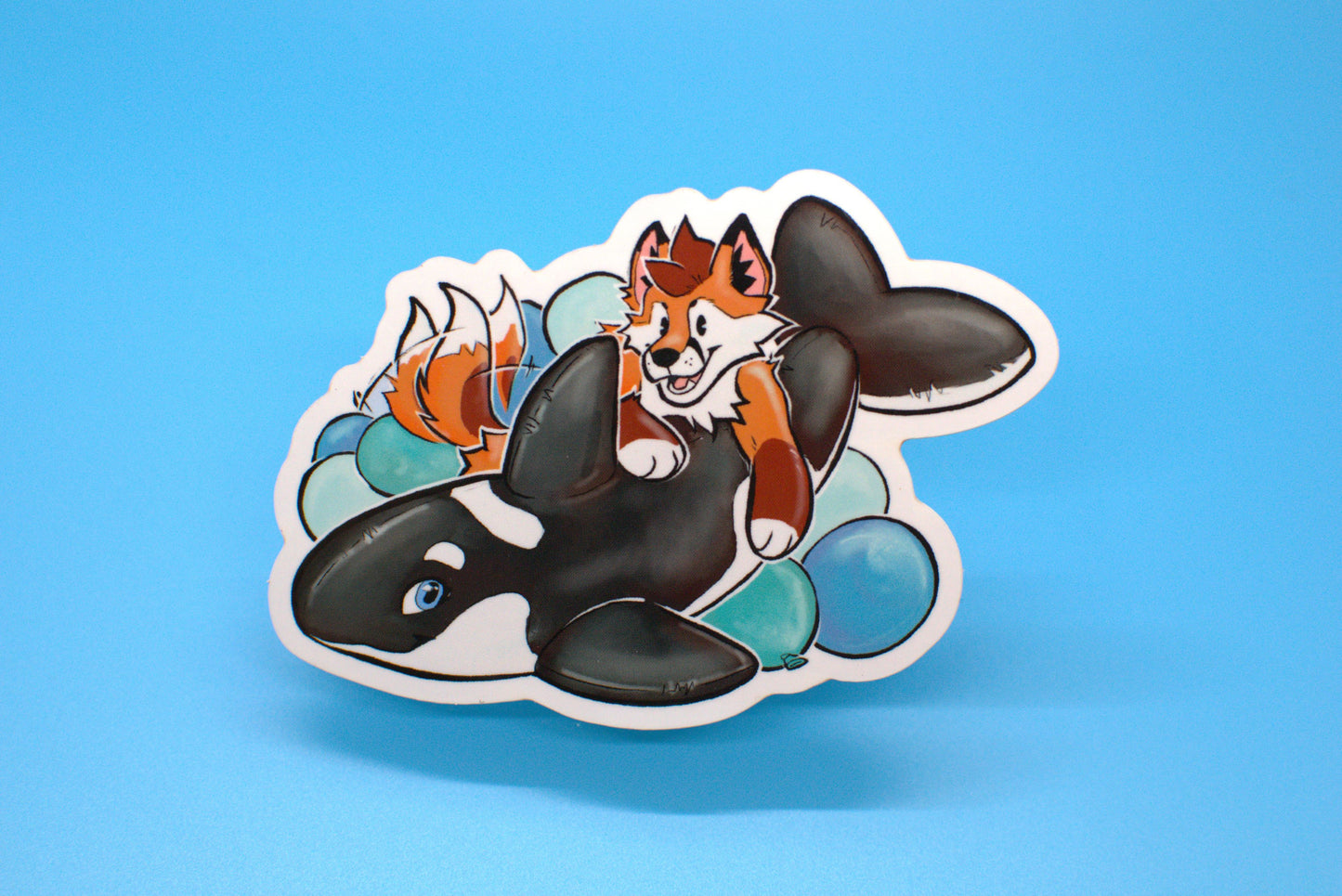 Fox and Whale Sticker