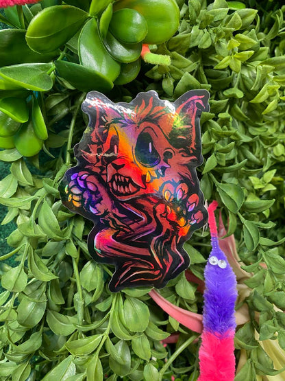 Red Ghost Creep Cat Sticker