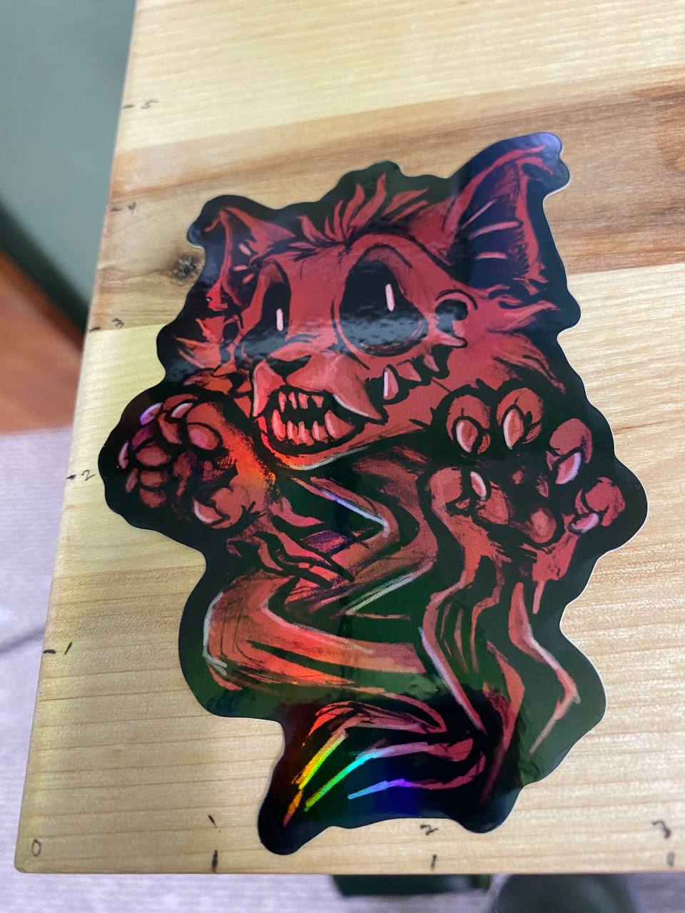 Red Ghost Creep Cat Sticker