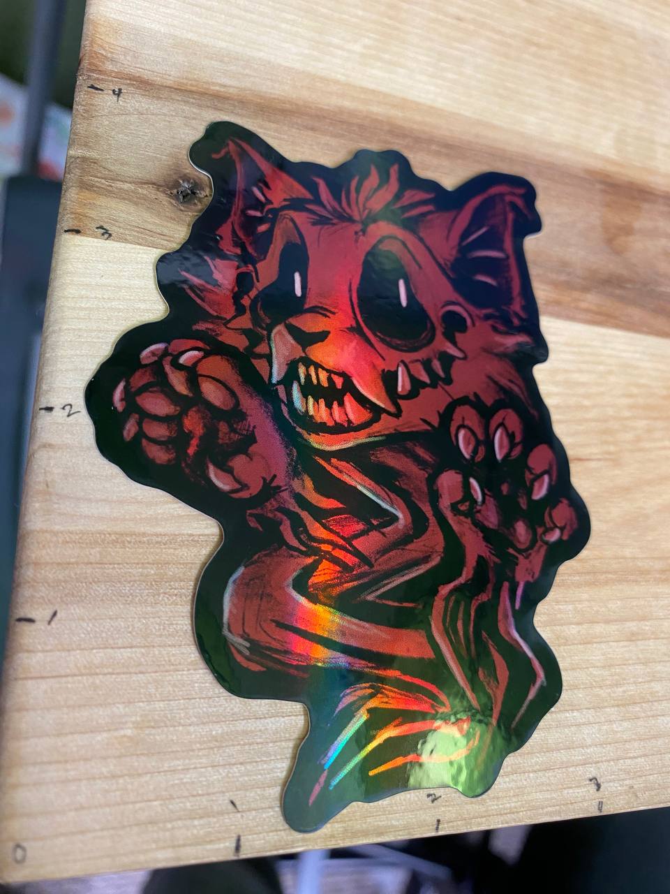 Red Ghost Creep Cat Sticker