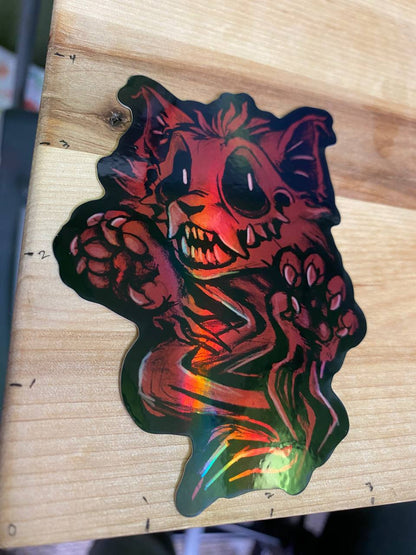 Red Ghost Creep Cat Sticker