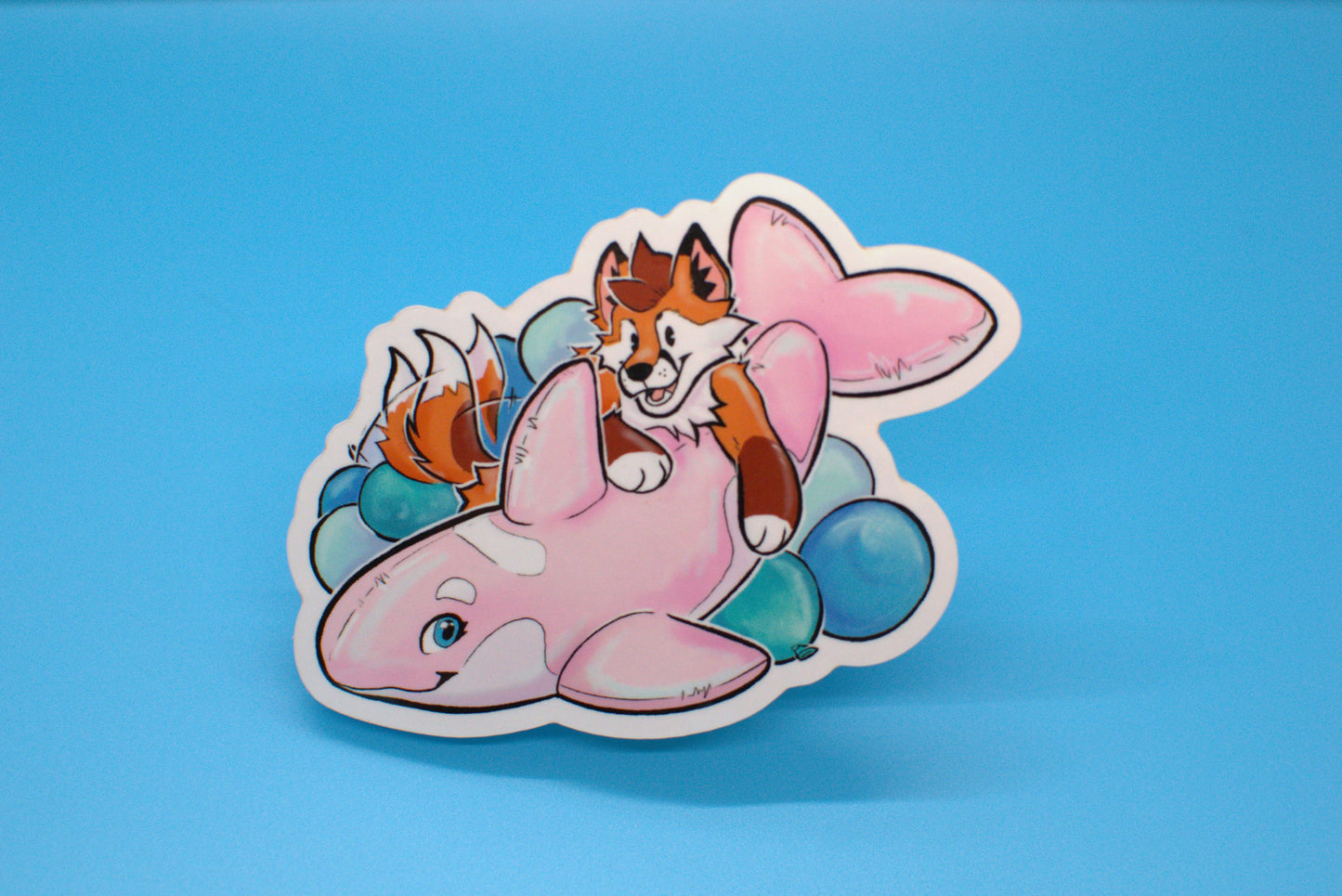 Fox and Whale Sticker