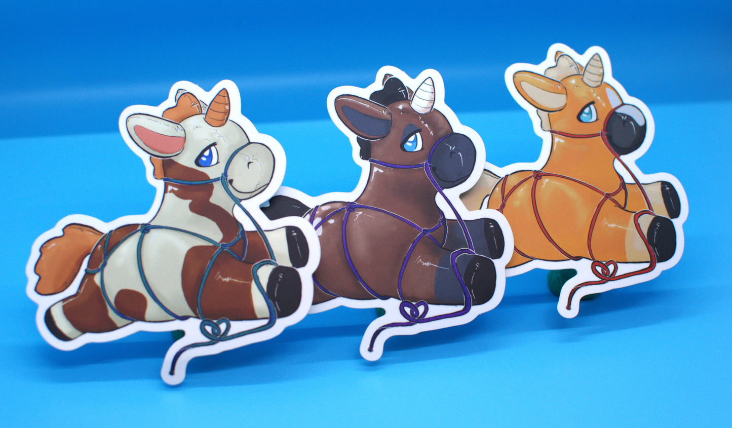 Tied-Up Unicorn Stickers