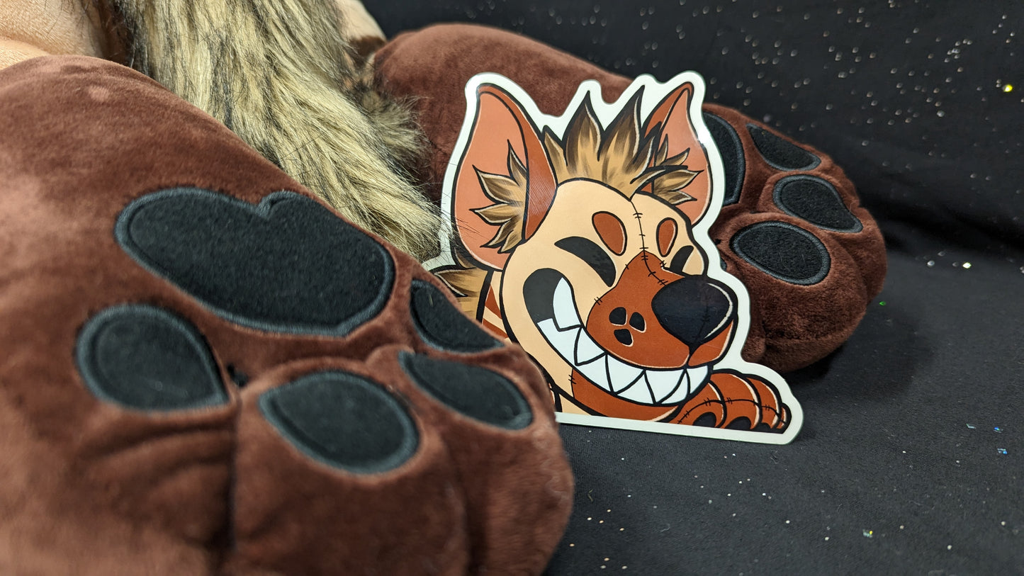 Hyena Window Peeker sticker