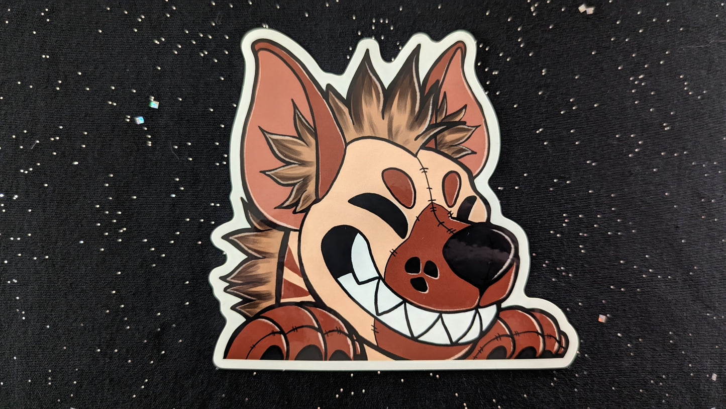 Hyena Window Peeker sticker