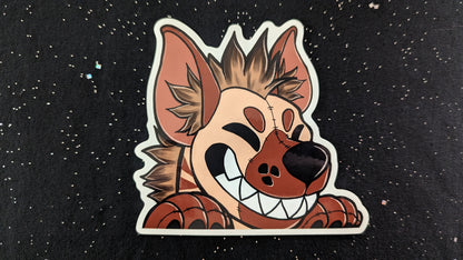 Hyena Window Peeker sticker