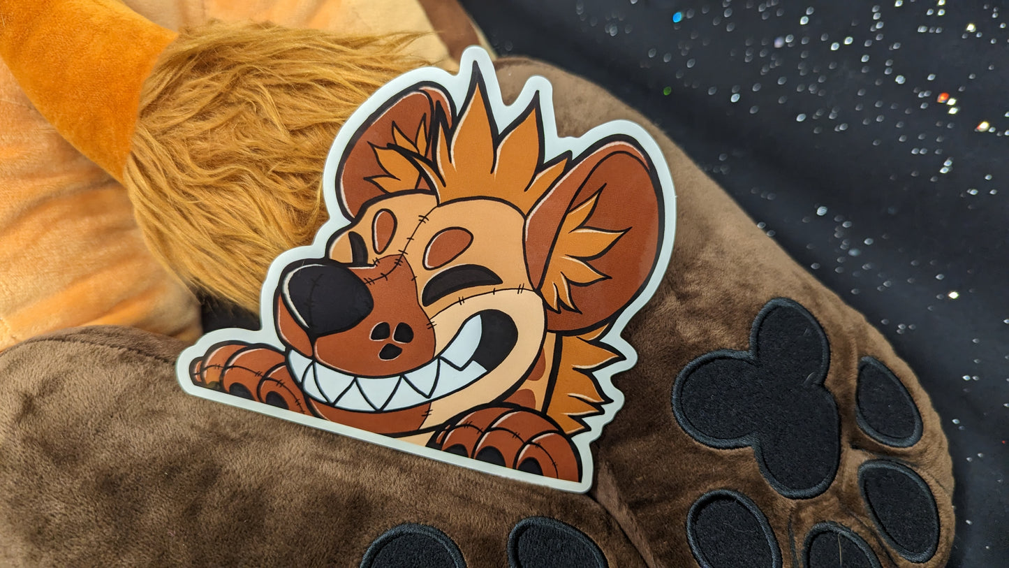 Hyena Window Peeker sticker