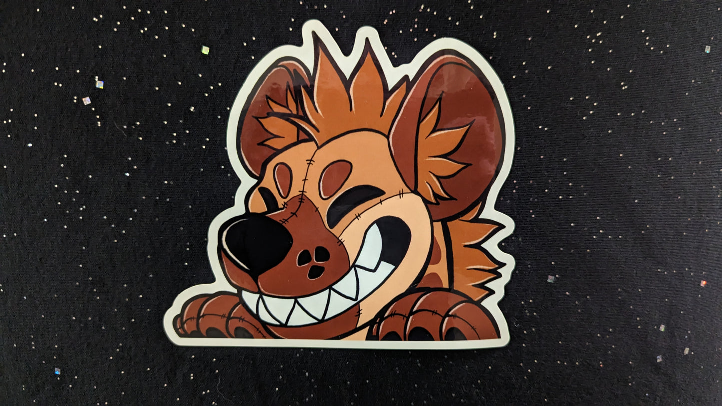 Hyena Window Peeker sticker