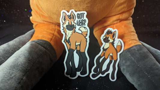 Leggy Maned Wolf Stickers