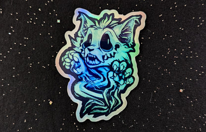 Blue Ghost Creep Cat Sticker