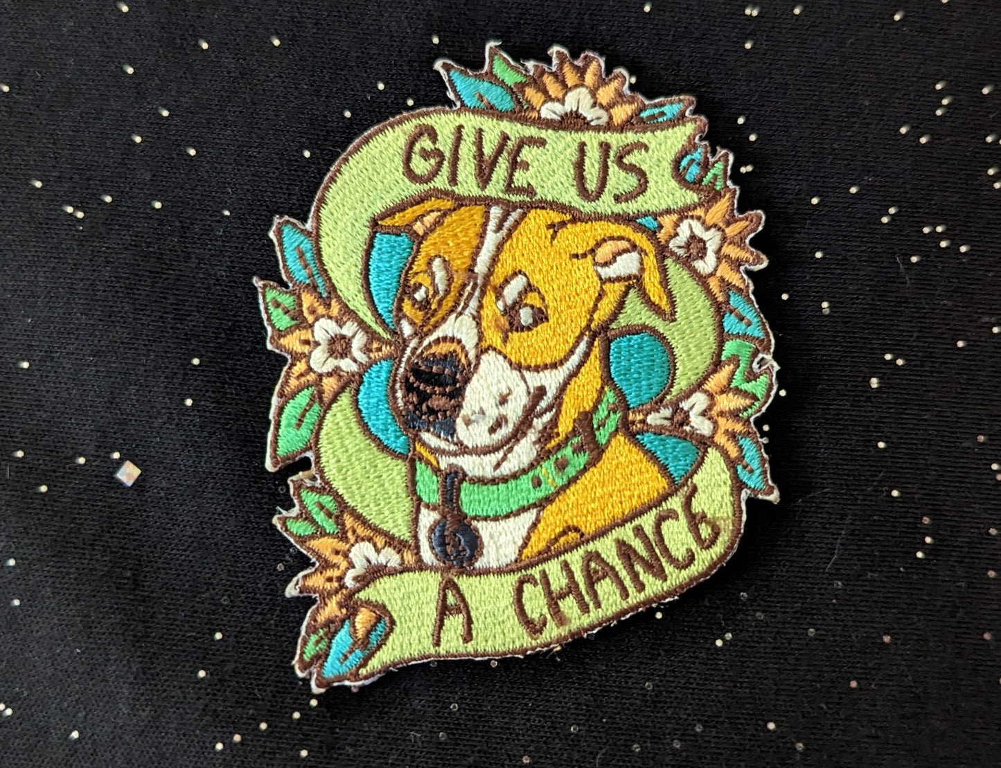 "Give Us A Chance" sticker/pin/patch