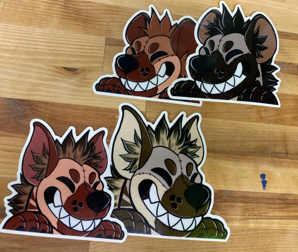 Hyena Window Peeker sticker