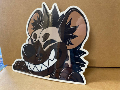 Hyena Window Peeker sticker