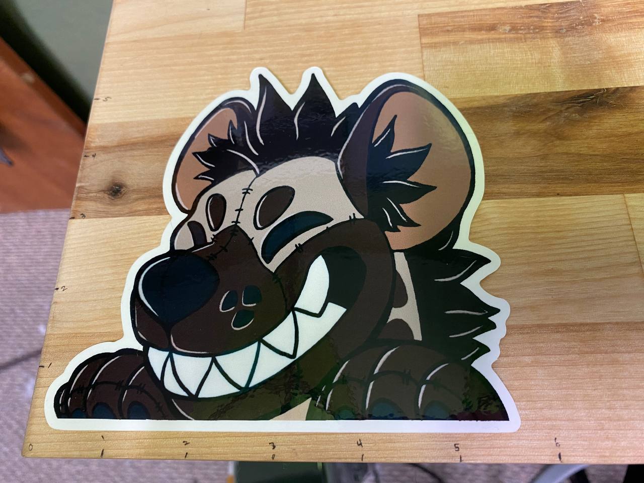 Hyena Window Peeker sticker