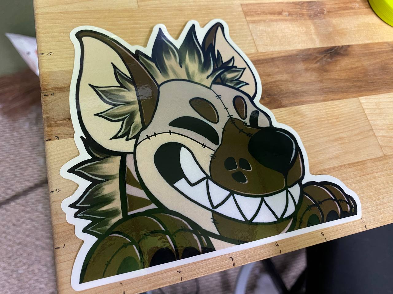 Hyena Window Peeker sticker